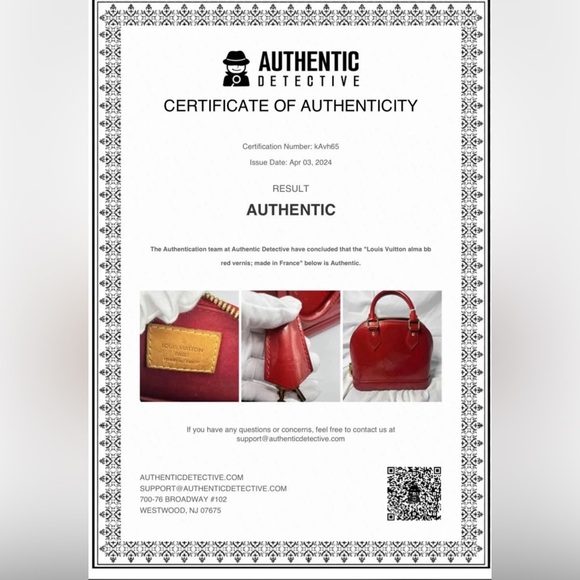 Louis Vuitton Alma bb vernis red double handle with lock & 2 keys - Picture 15 of 16